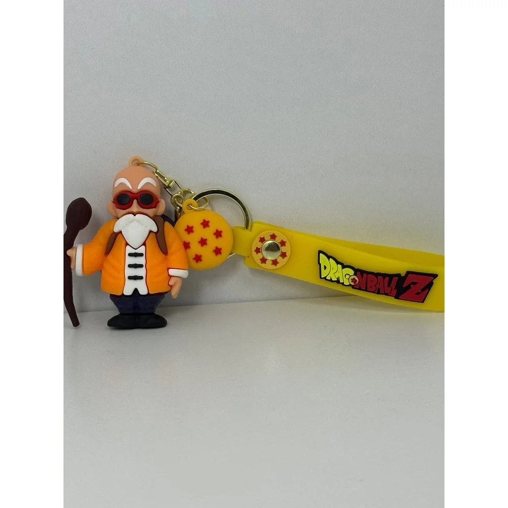 Dragon Ball Z Master Roshi Keychain 3D Rubber Figure Key Ring with Strap